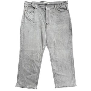 Levi's Ribcage Straight Ankle Gray Wash Jeans‎ Women Plus Size 22W Denim Cropped